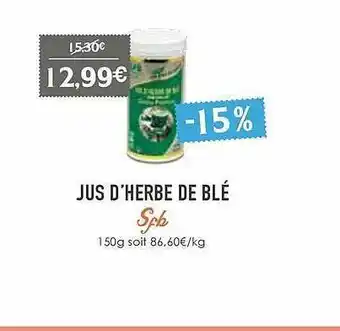 Naturalia Jus D'herbe De Blé Spb offre