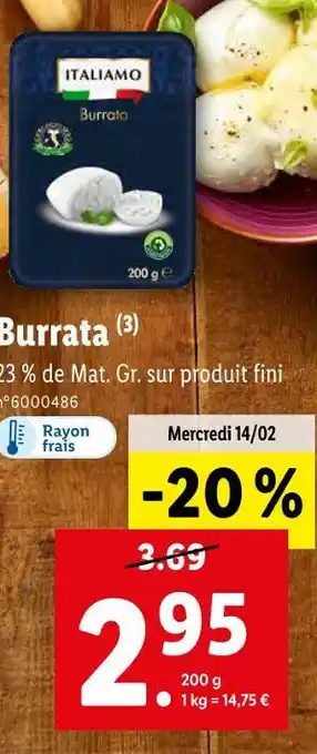 Lidl ITALIAMO Burrata offre