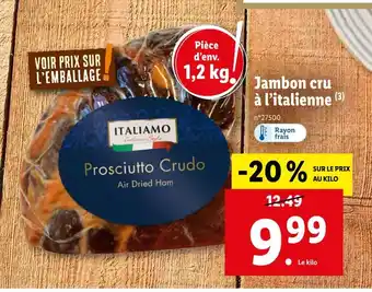 Lidl ITALIAMO Jambon cru à l’italienne offre