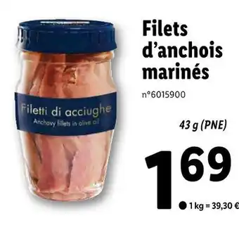 Lidl Filets d’anchois offre