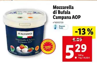 Lidl ITALIAMO Mozzarella di Bufala Campana AOP offre