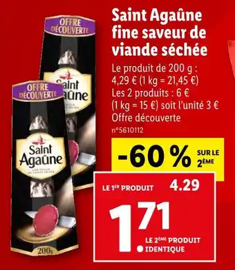 Lidl Saint Agaûne Fine saveur viande séchée offre
