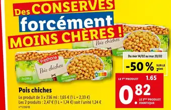 Lidl FRESHONA Pois chiches offre