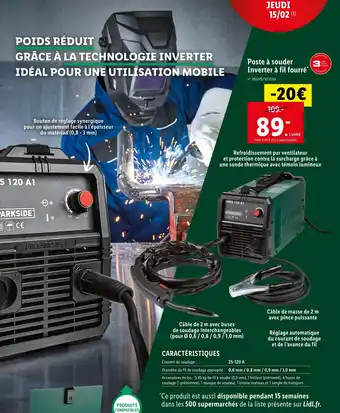 Lidl PARKSIDE Poste à souder Inverter à fil fourré offre