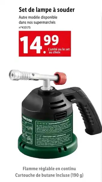 Lidl PARKSIDE Set de lampe à souder offre