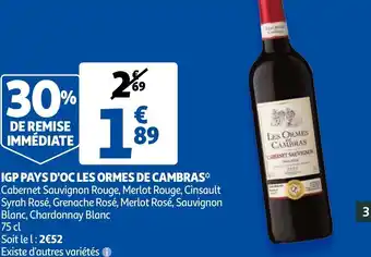 Auchan IGP pays d'oc les ormes de cambras offre