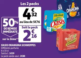 Auchan Oasis orangina schweppes offre