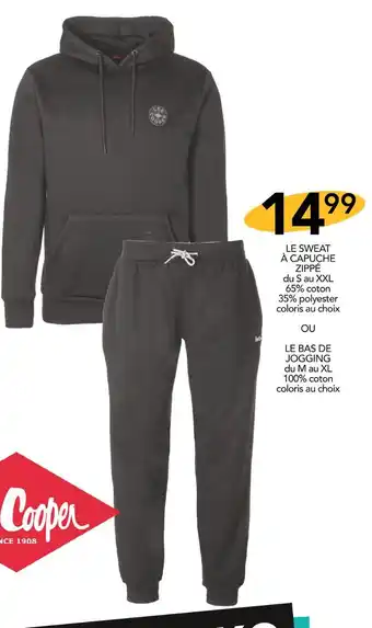 Stokomani LEE COOPER LE SWEAT À CAPUCHE ZIPPÉ OU LE BAS DE JOGGING offre