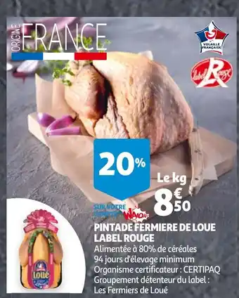 Auchan Pintade fermiere de loue label rouge offre
