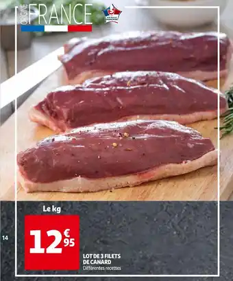 Auchan Lot de 3 filets de canard offre