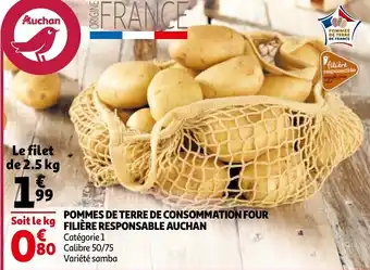 Auchan Pommes de terre de consommation four filière responsable auchan offre