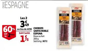 Auchan Chorizo sarta noble espuna offre