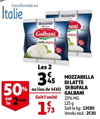 Auchan Mozzarella di latte di bufala galbani offre