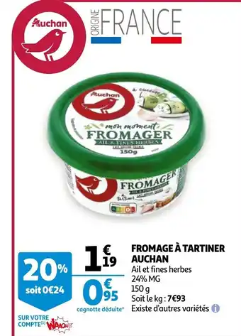 Auchan Fromageà tartiner auchan offre
