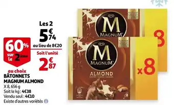 Auchan Bâtonnets magnum almond offre
