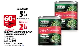 Auchan Haricots verts extra-fins & rangés main d'aucy offre