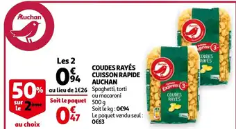 Auchan Coudes ravés cuisson rapide auchan offre