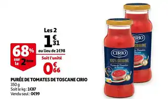 Purée de tomates de toscane cirio