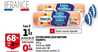 Auchan Extra moelleux nature harry's offre