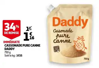 Auchan Cassonade pure canne daddy offre