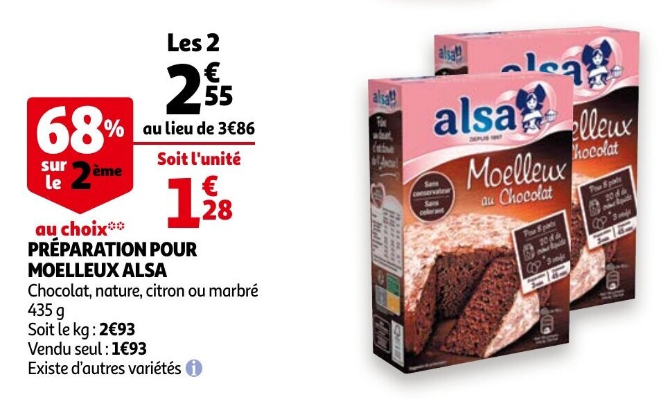 Promo Preparation Pour Moelleux Alsa Chez Auchan
