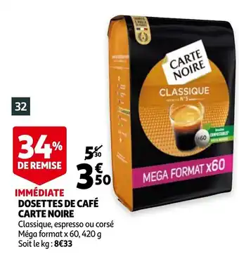 Dosettes de café carte noire
