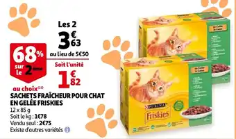 Sachets fraîcheur pour chat en gelée friskies