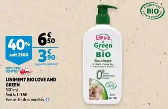 Auchan Liniment bio love and green offre