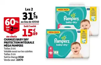 Auchan Changes baby dry protection intégrale méga pampers offre