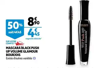 Auchan Mascara black push up volume glamour bourjois offre