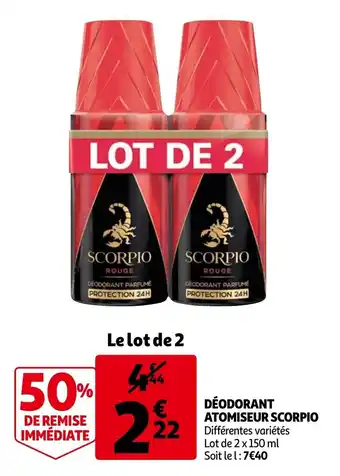 Auchan Déodorant atomiseur scorpio offre