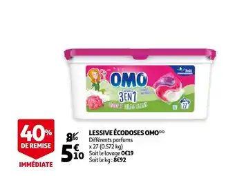 Auchan Lessive écodoses omo offre