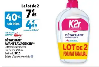 Auchan Détachant avant lavage offre