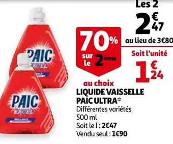 Auchan Liquide vaisselle paic ultra offre