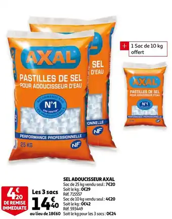 Auchan Sel Adoucisseur Axal offre