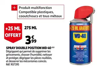 Auchan Spray Double Position WD40 offre
