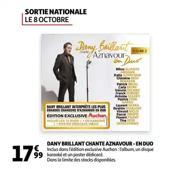 Auchan Dany Brillant Chante Aznavour-En Duo offre
