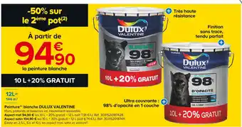 Castorama DULUX VALENTINE Peinture* blanche offre