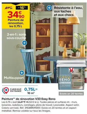 Castorama V33 Peinture de rénovation Easy Reno offre
