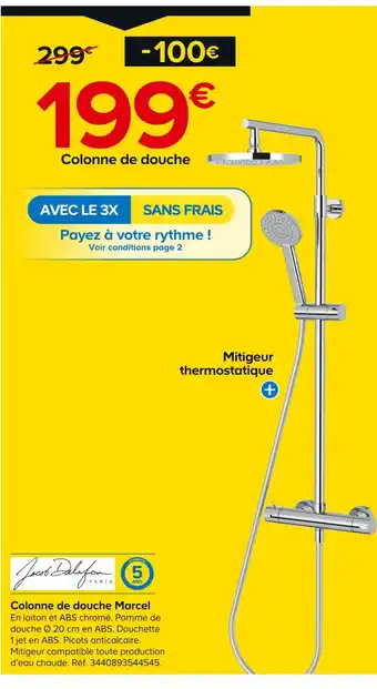 Castorama Jacob Delafon Colonne de douche Marcel offre