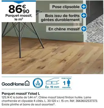 Castorama GoodHome Parquet massif Ystad L offre