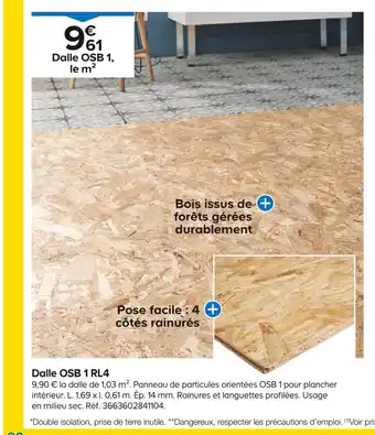Castorama Dalle OSB 1 RL4 offre