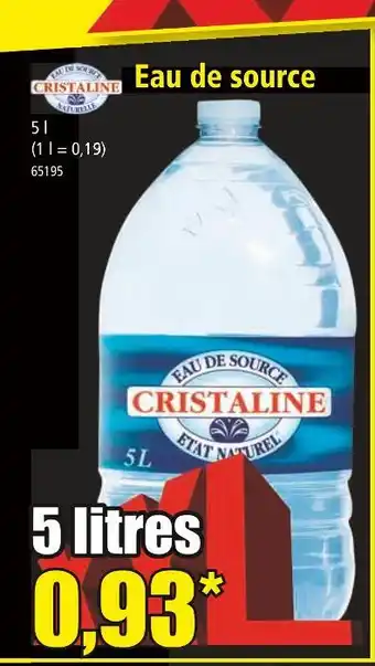 Norma CRISTALINE Eau de source offre