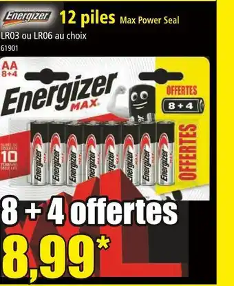 Norma ENERGIZER 12 piles Max Power Seal offre