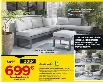 Castorama Salon bas de Jardin modulable Moorea offre