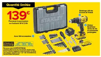 Castorama STANLEY Perceuse sans fil SFMCD715D2A offre