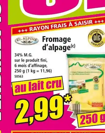 Norma ST ALPINE Fromage d’alpage offre