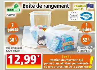 Norma TOPTEX Boîte de rangement offre