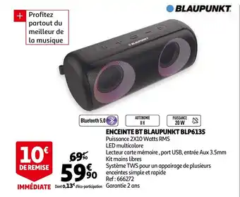 Auchan Enceinte BT Blaupunkt BLP6135 offre