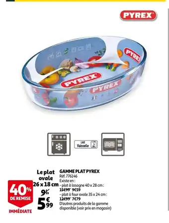 Auchan Gamme Plat Pyrex offre